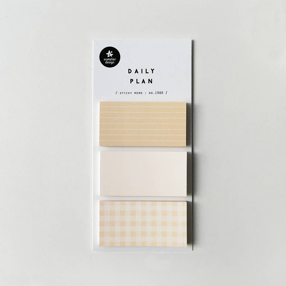 Sticky Notes - Daily Plan (Yellow Gingham)