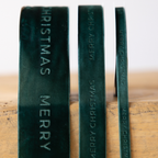 Green 'Merry Christmas' Velvet Ribbon