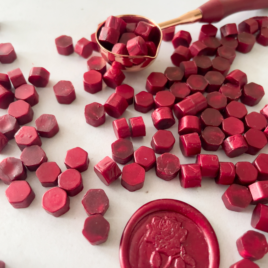 Burgundy Sealing Wax Beads | Plastic Free Wax Seal Beads