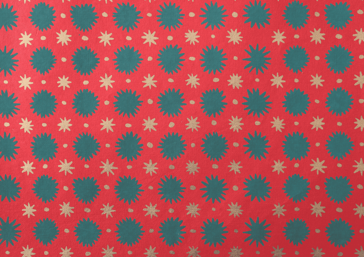 Festive Gift Wrap: Ruby Stars