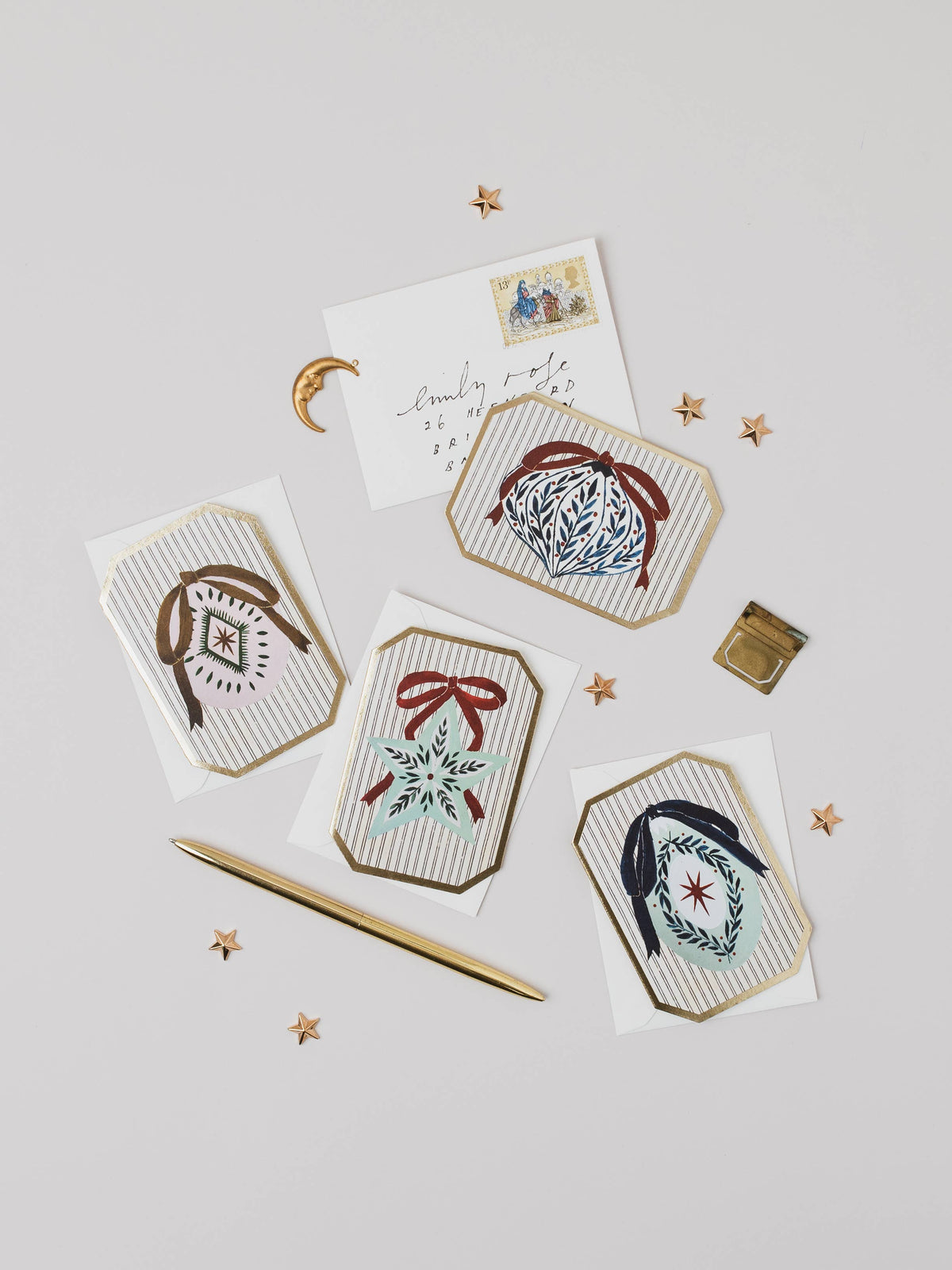 Christmas Star Bauble Mini Holiday Card