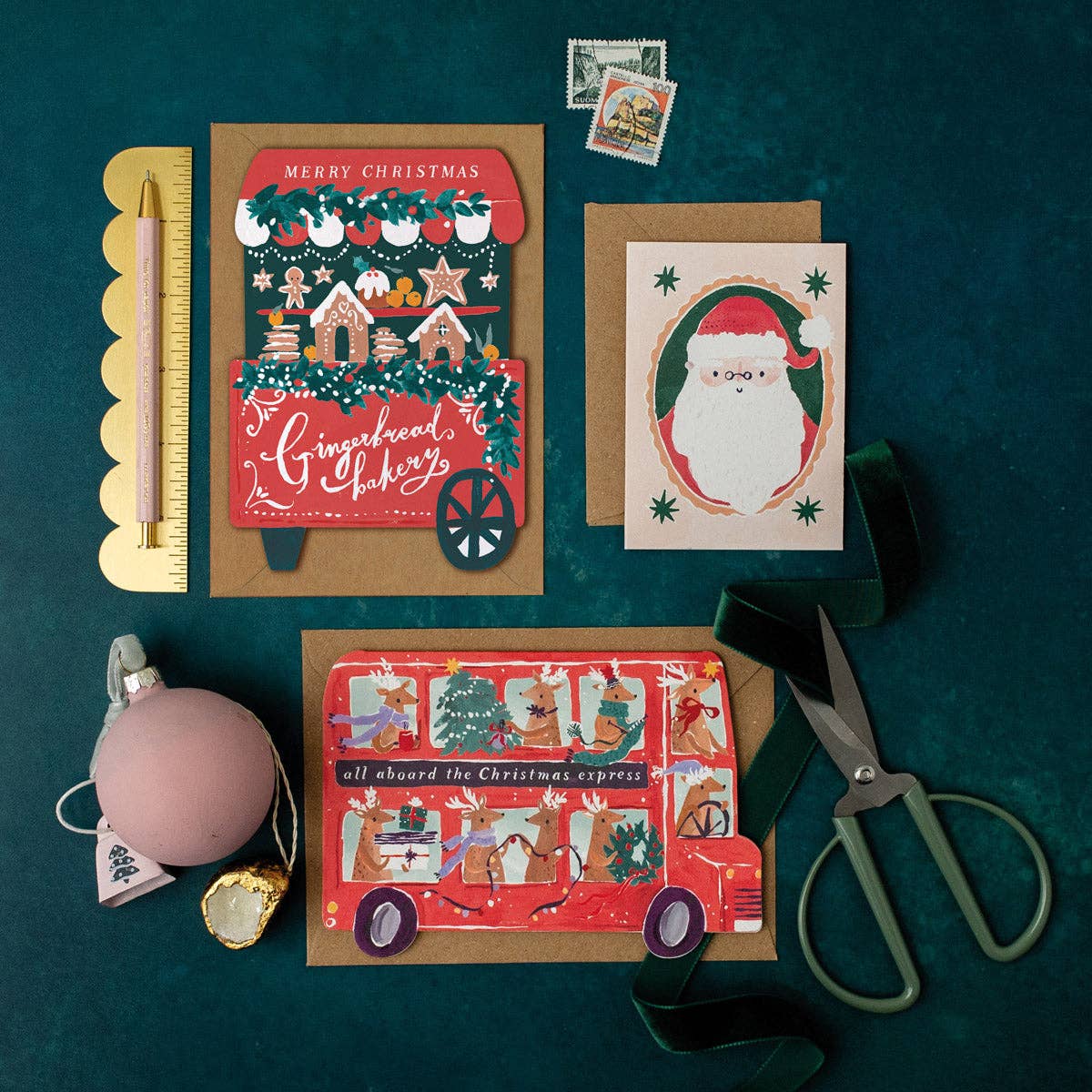 Gingerbread Cart Christmas Card