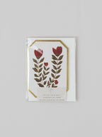 Botanical Red Flower Concertina Mini Card