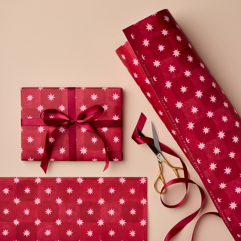 Scarlet Star Patterned Paper
