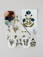 Botanical Blue Flower Concertina Mini Card