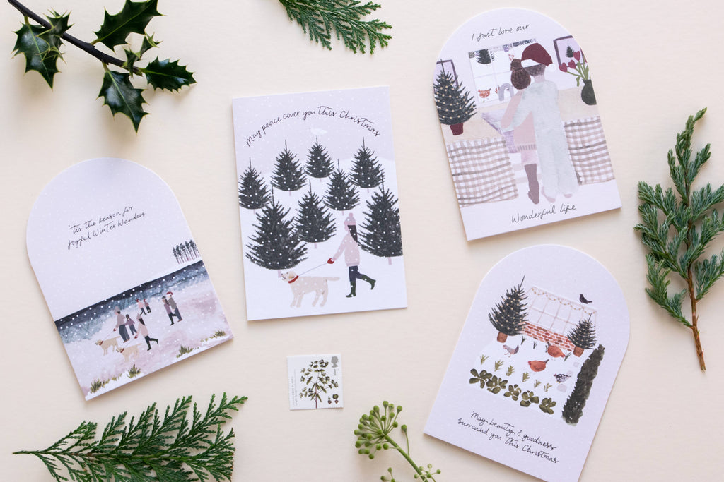 'Family Christmas Walks' Beach Christmas Card
