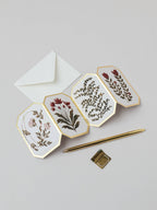 Botanical Red Flower Concertina Mini Card