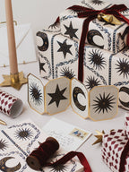 Blue Moon Stars Christmas Botanical Luxury Gift Wrap Papers