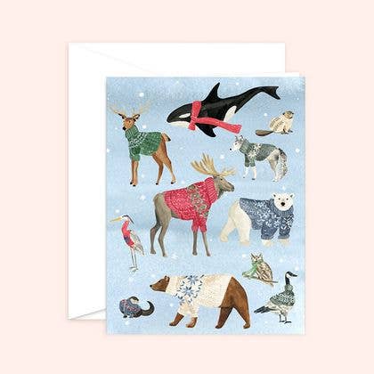 Winter Sweaters Card | Whimsical Animals
