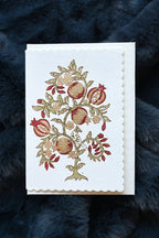 Block Printed Greeting Card - Anaar Scarlet