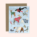 Winter Sweaters Card | Whimsical Animals