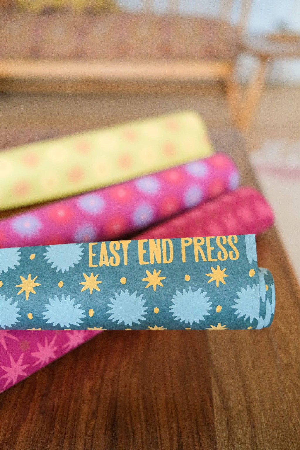 Teal Stars Wrapping Paper