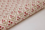Block Printed Wrapping Paper Sheets - Floral Lattice Winter Red