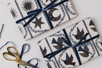 Blue Moon Stars Christmas Botanical Luxury Gift Wrap Papers