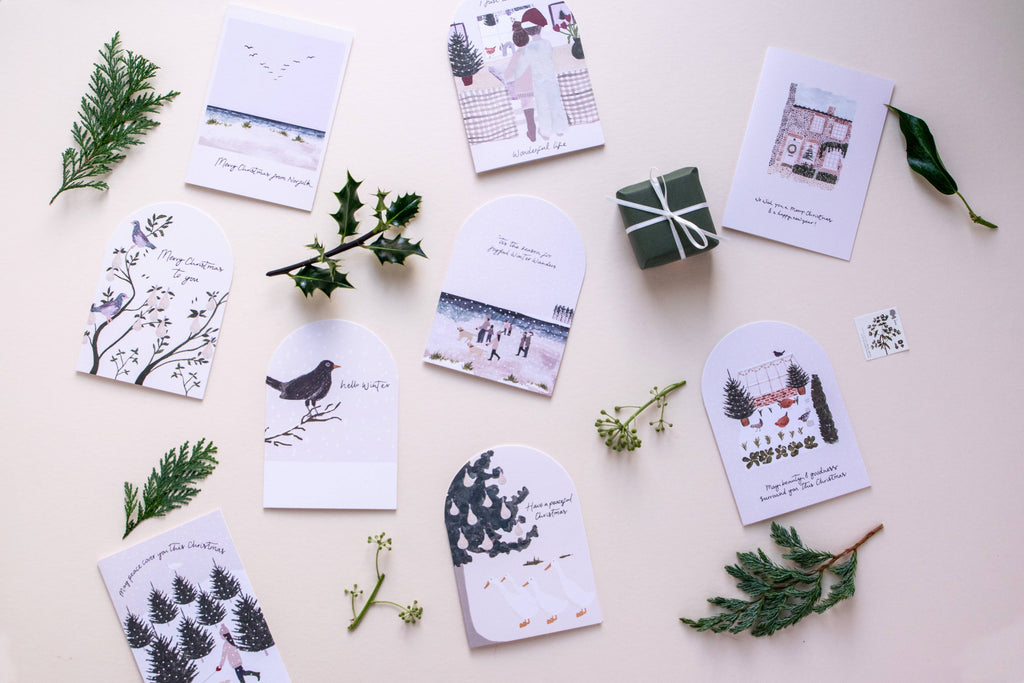 'Family Christmas Walks' Beach Christmas Card