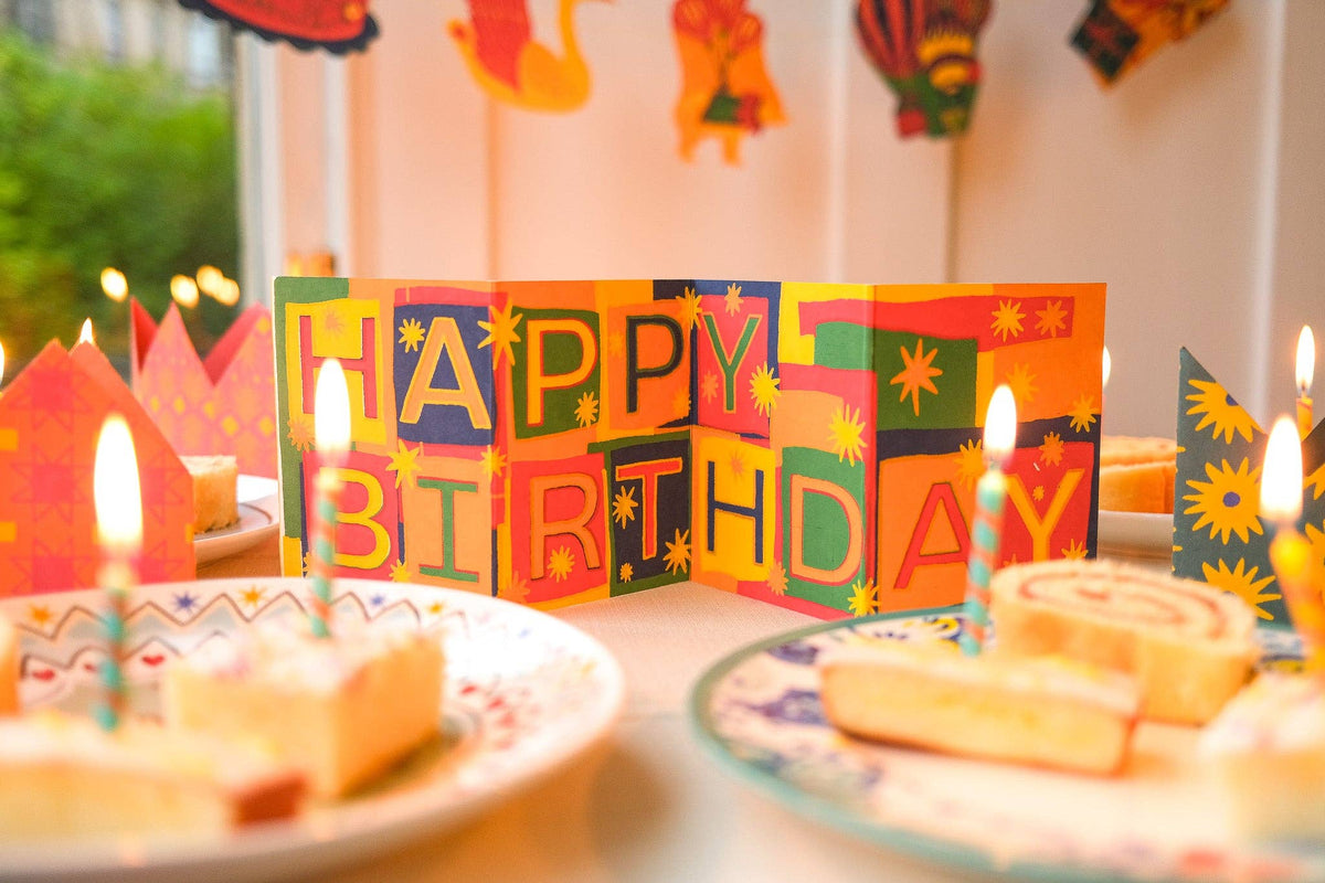 Happy Birthday Concertina Greeting Card