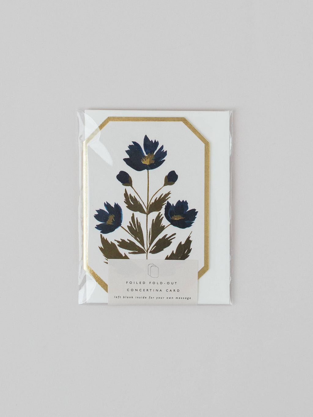 Botanical Blue Flower Concertina Mini Card