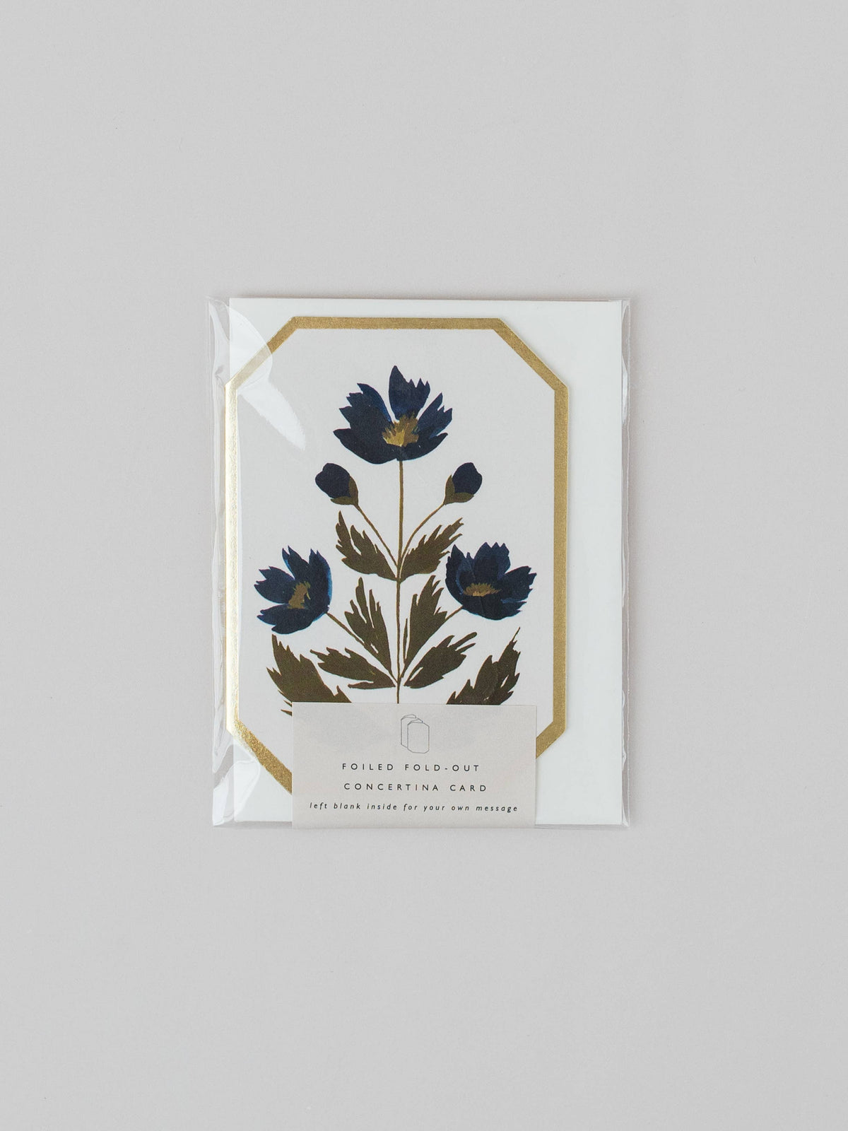Botanical Blue Flower Concertina Mini Card