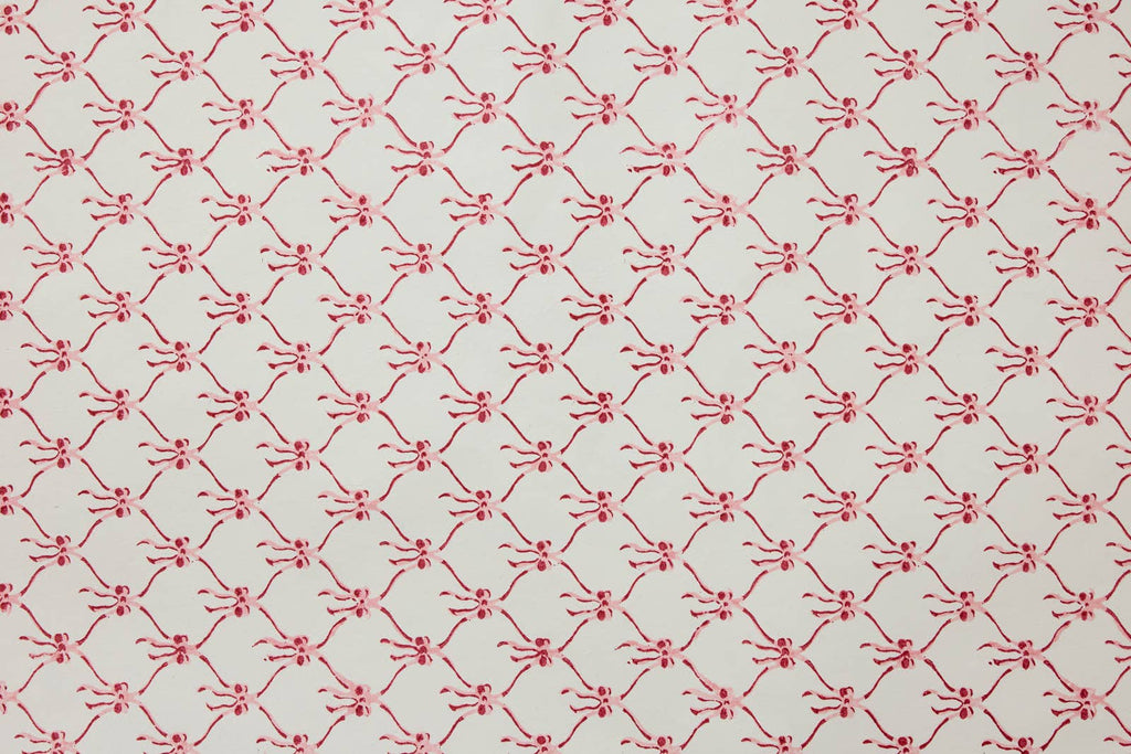 Block Printed Wrapping Paper Sheets - Bows Christmas Pudding