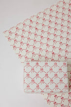Block Printed Wrapping Paper Sheets - Bows Christmas Pudding