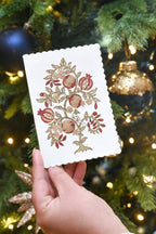 Block Printed Greeting Card - Anaar Scarlet