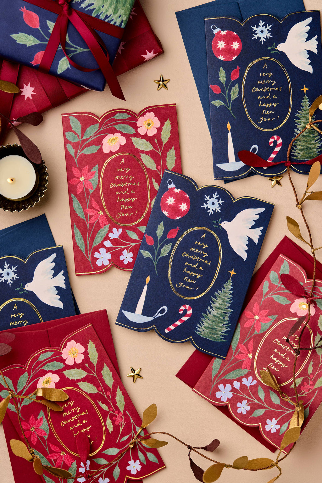 Red Flora 'Merry Christmas' Card