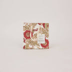 Block printed gift bag in Wild Rose Winter Red pattern, Small size