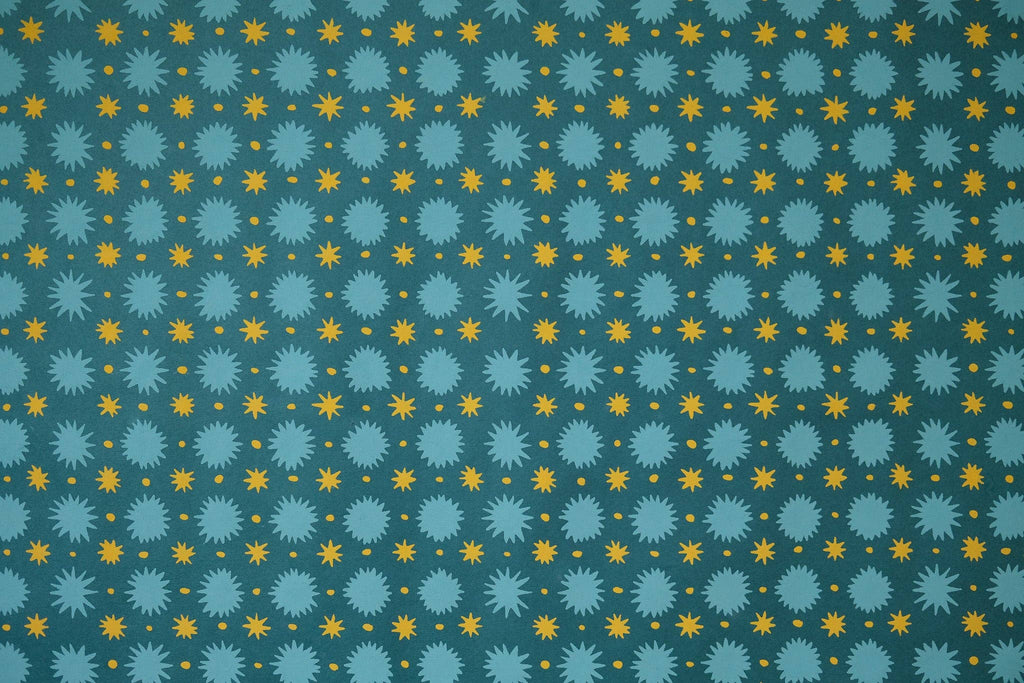 Teal Stars Wrapping Paper