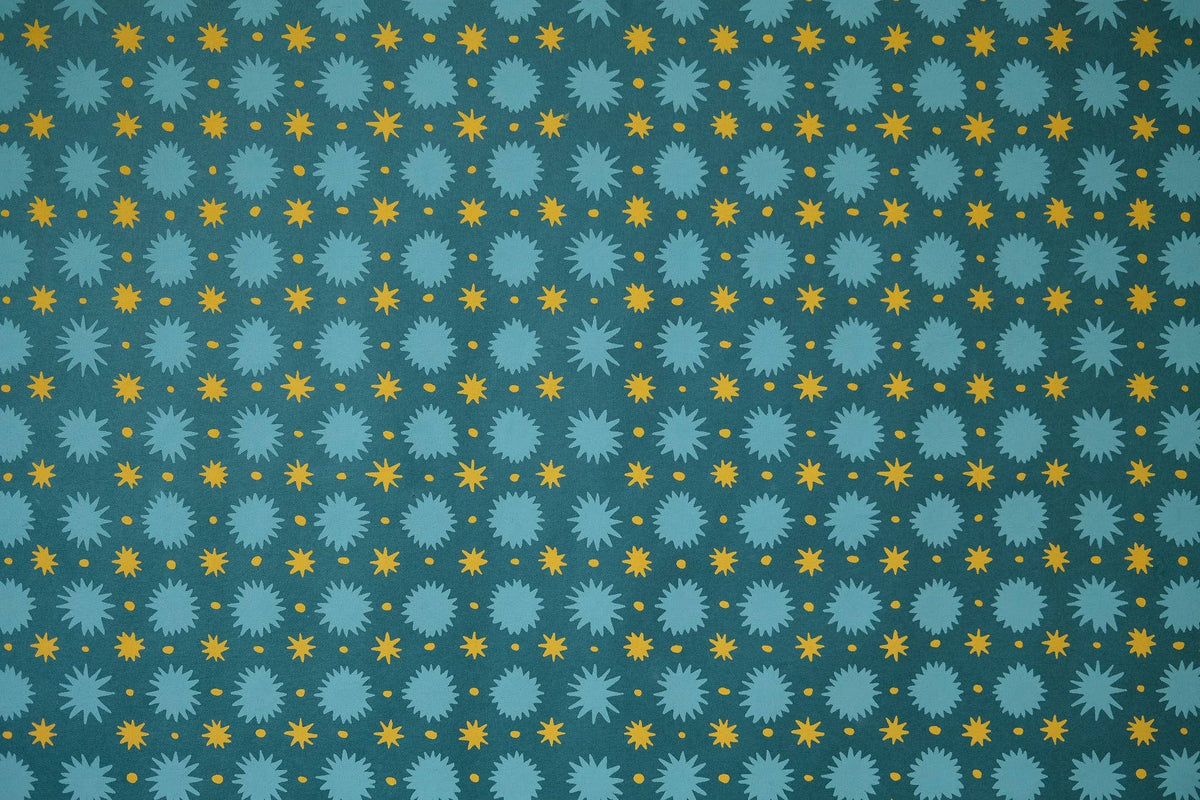 Teal Stars Wrapping Paper
