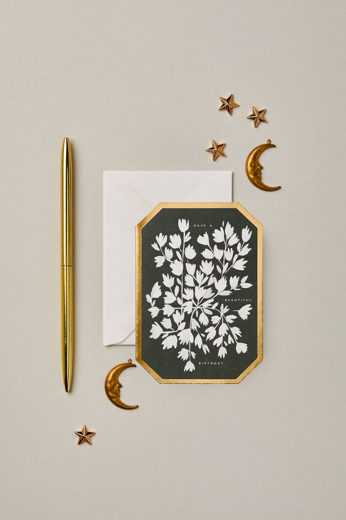 'Have a Beautiful Birthday' Die Cut Botanical Card