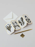 Botanical Blue Flower Concertina Mini Card