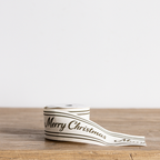 Cream & Olive 'Merry Christmas' Cursive Ribbon