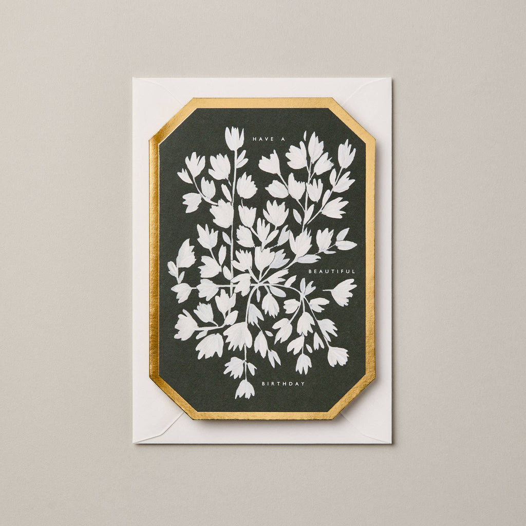 'Have a Beautiful Birthday' Die Cut Botanical Card