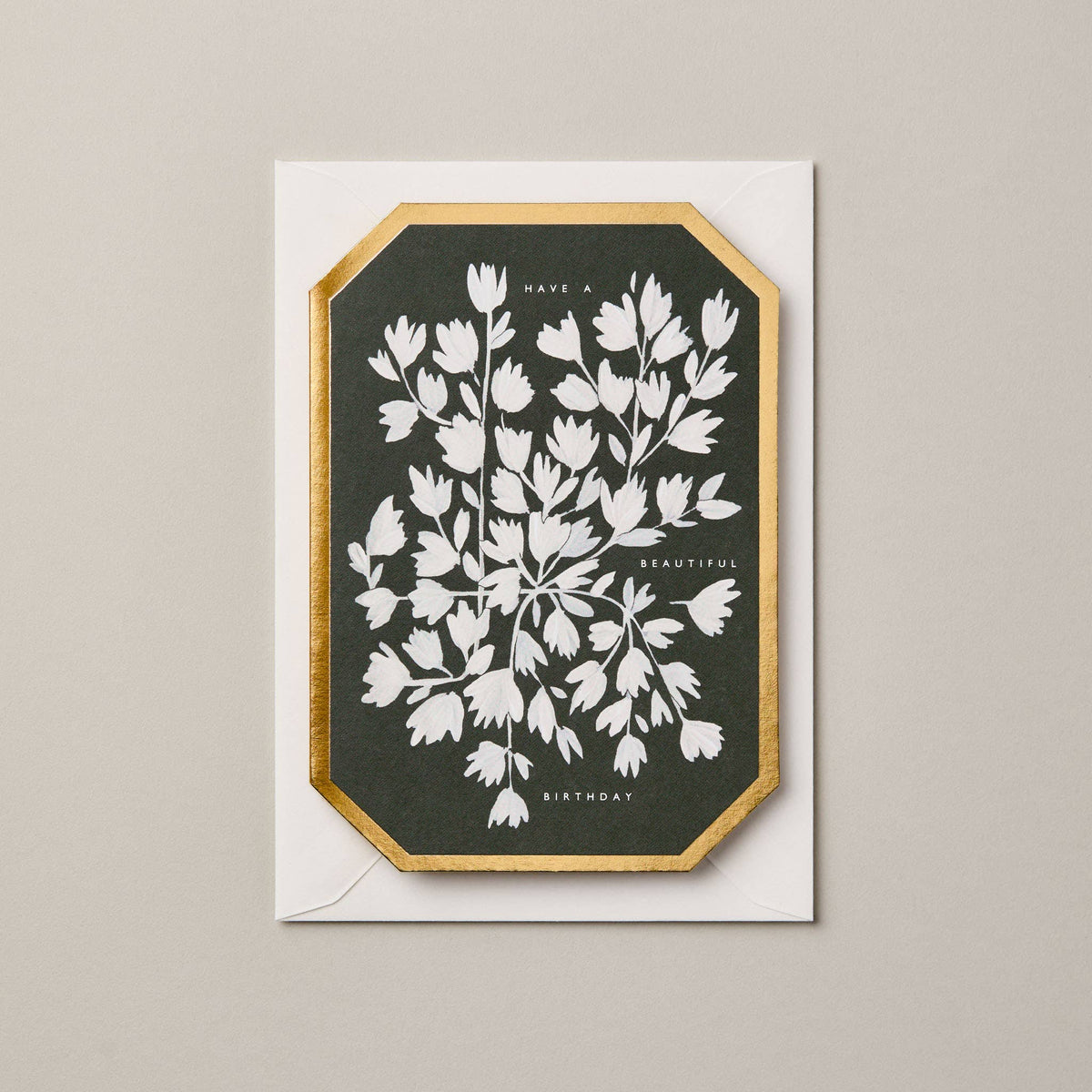'Have a Beautiful Birthday' Die Cut Botanical Card