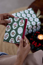 Block Printed Christmas Card - Holly Green