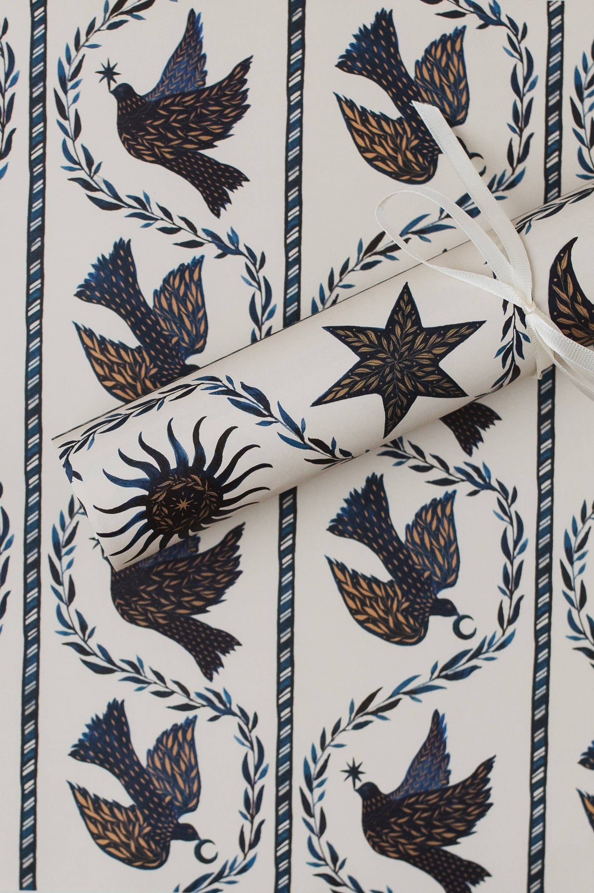 Dove Stars Christmas Botanical Luxury Gift Wrap Papers