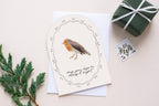 'Merry & Bright ' Robin Arch Shape Christmas Card