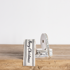 Cream & Black 'Merry Christmas' Cursive Ribbon
