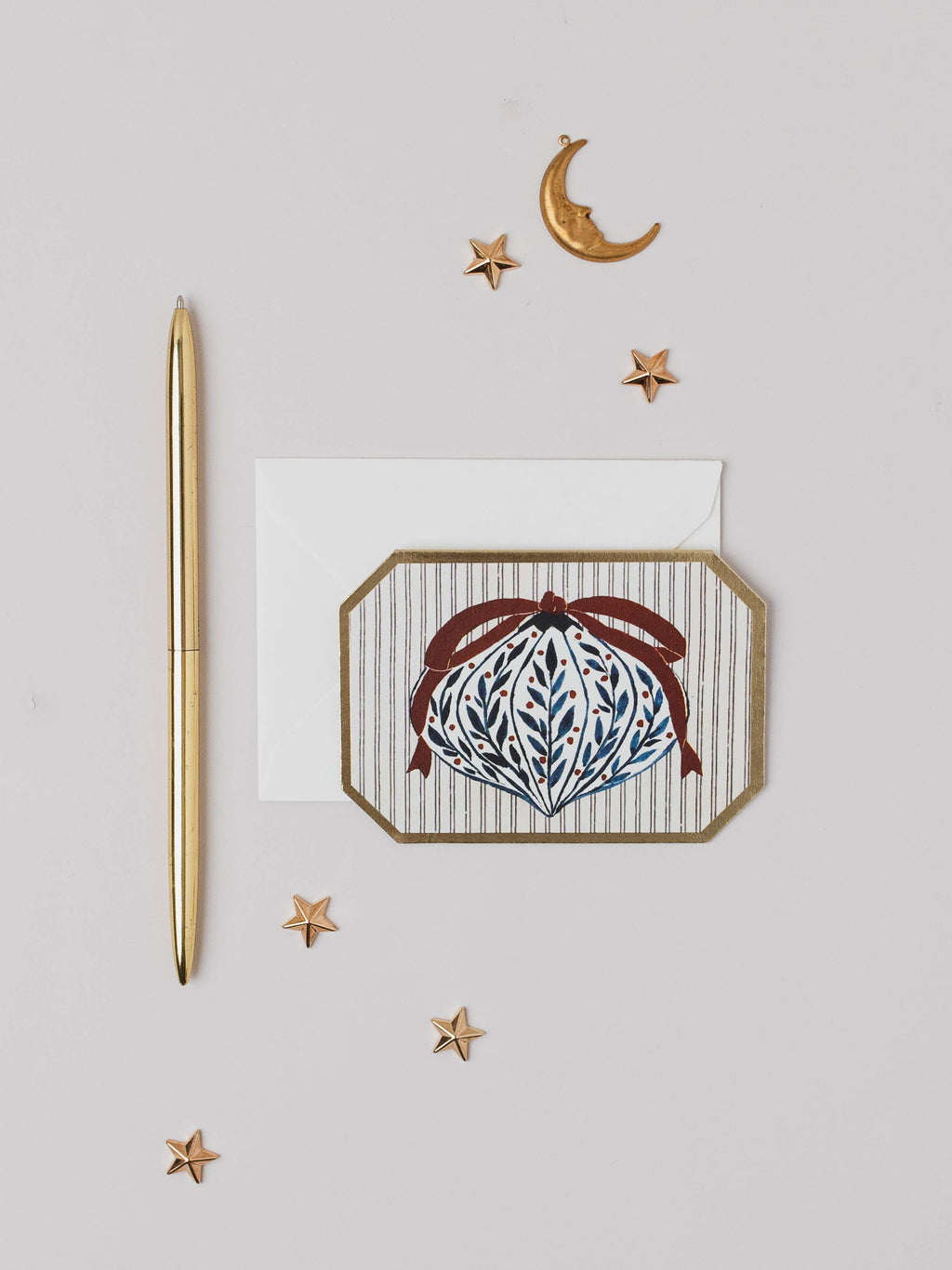 Christmas Blue Bauble Mini Holiday Card