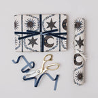 Blue Moon Stars Christmas Botanical Luxury Gift Wrap Papers