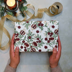 Block Printed Wrapping Paper Sheets - Pomegranate Cherry