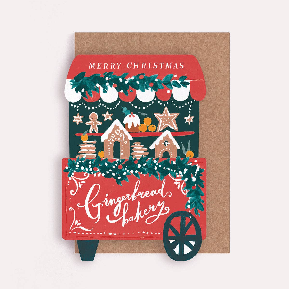 Gingerbread Cart Christmas Card
