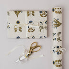 Four Floral Blue Botanical Luxury Gift Wrap Papers