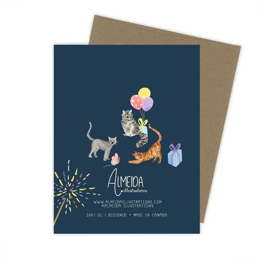 Party Cat Cake Birthday Card