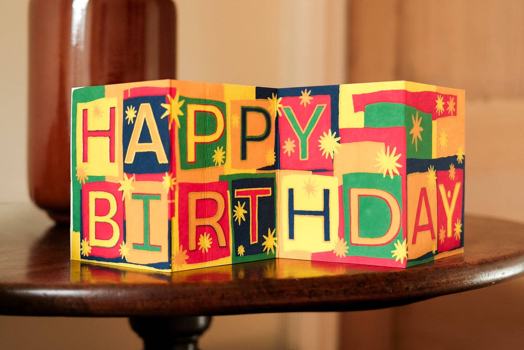 Happy Birthday Concertina Greeting Card