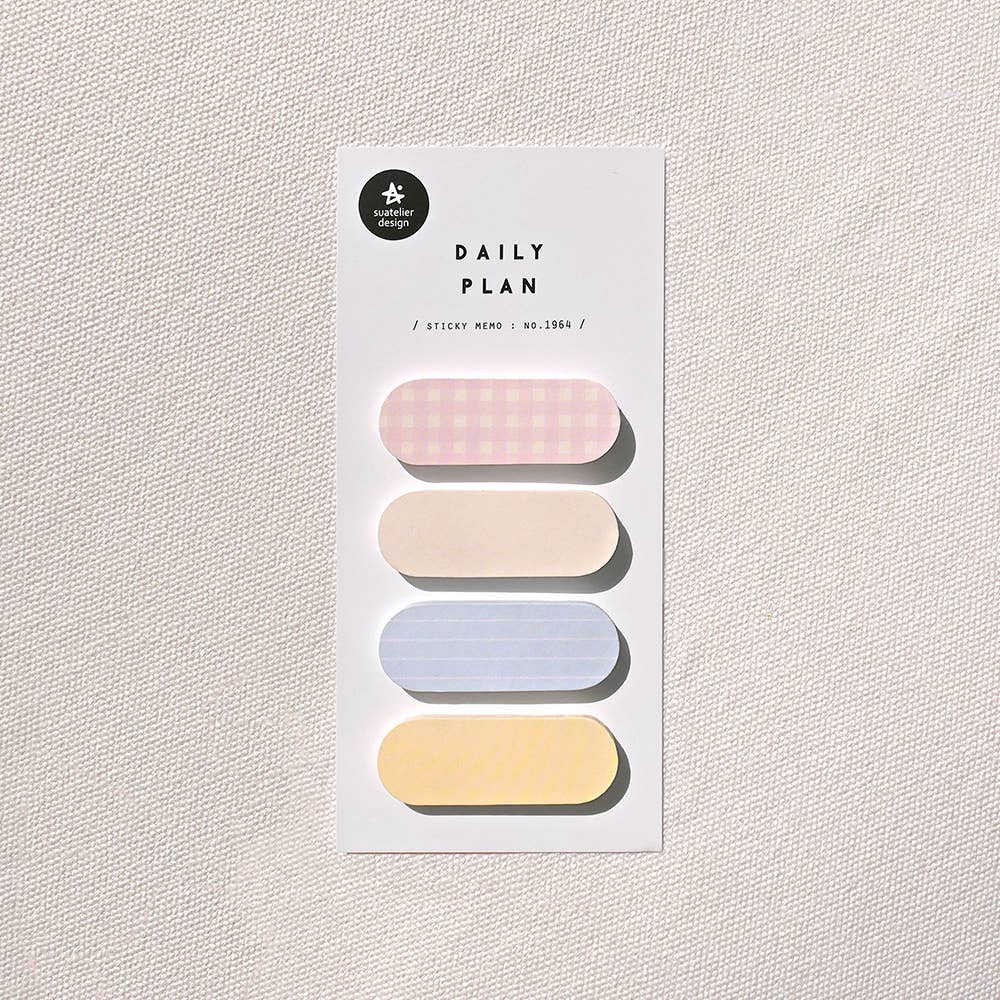 Sticky Notes - Daily Plan (Pale Gingham)