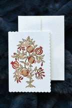 Block Printed Greeting Card - Anaar Scarlet