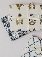Four Floral Blue Botanical Luxury Gift Wrap Papers