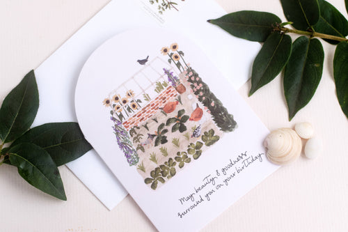 'Beauty & Goodness' Vegetable Garden Birthday Card