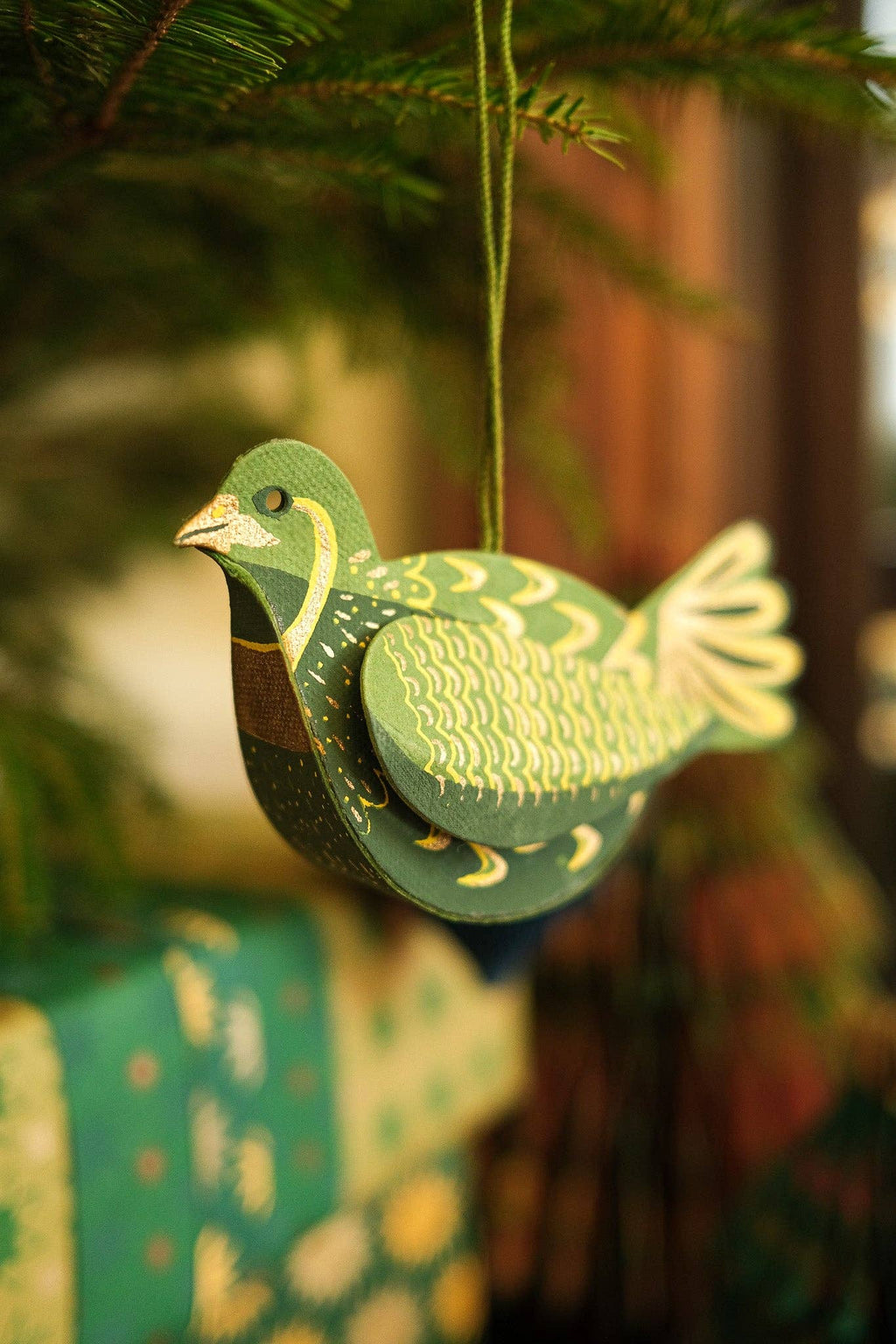 Partridge Screen-Printed Board Decoration